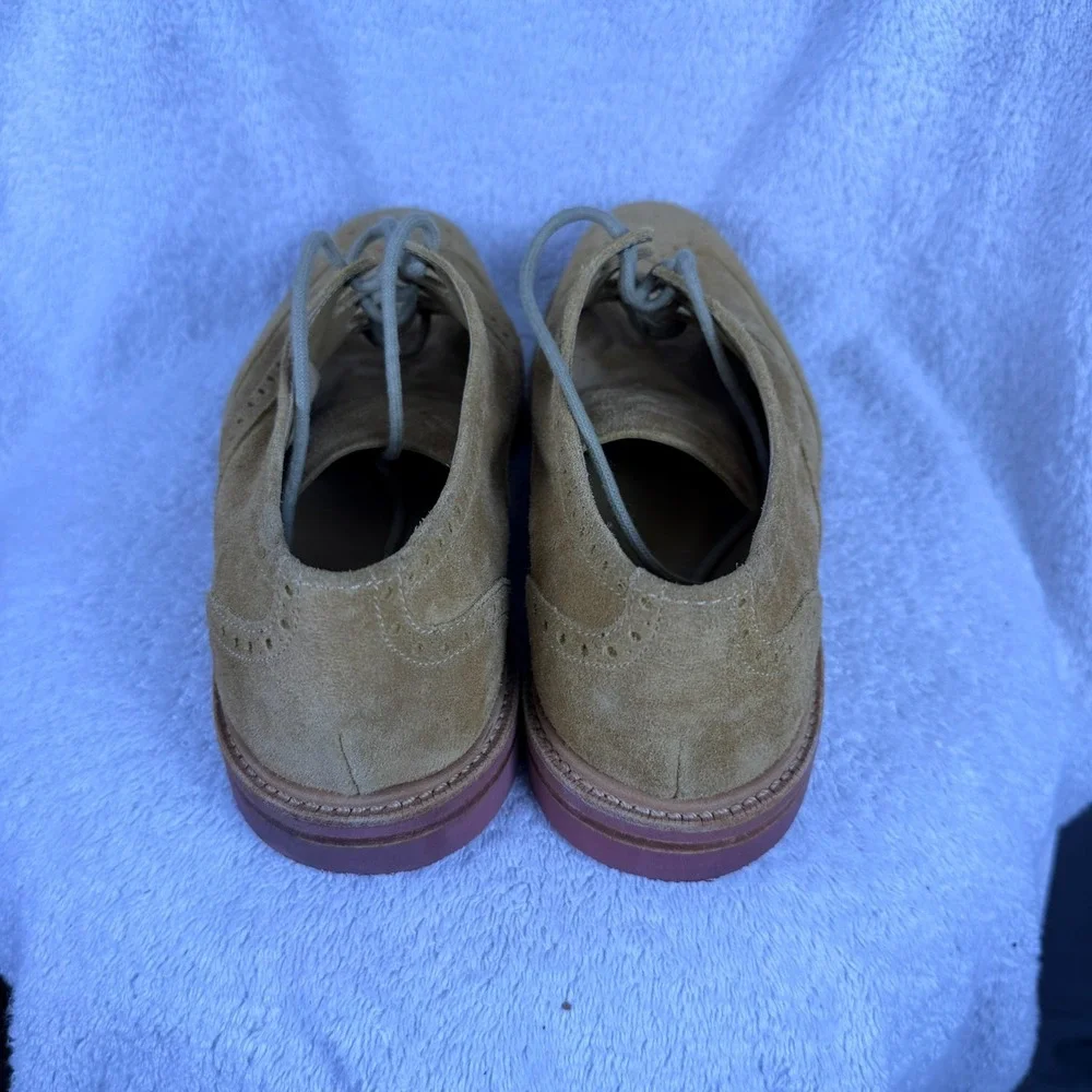 Cole Haan Wingtip Tan Suede Leather Shoes Vibram Soles Mens Size 12‎ M Dress EUC